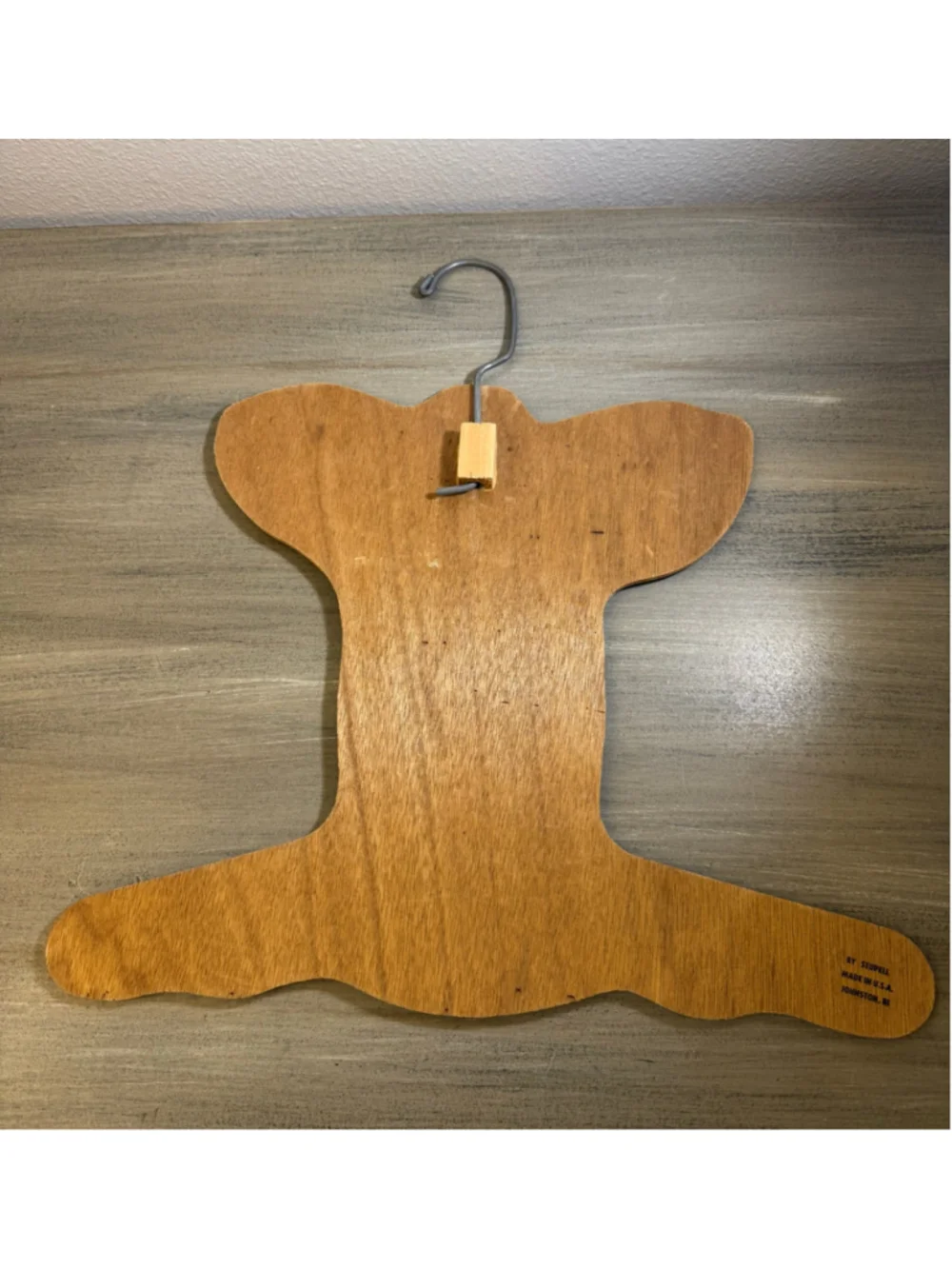 Vtg Wooden Deer Hanger Hand Painted Signed Folk Art Cabincore Lumberjack Buck